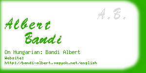 albert bandi business card